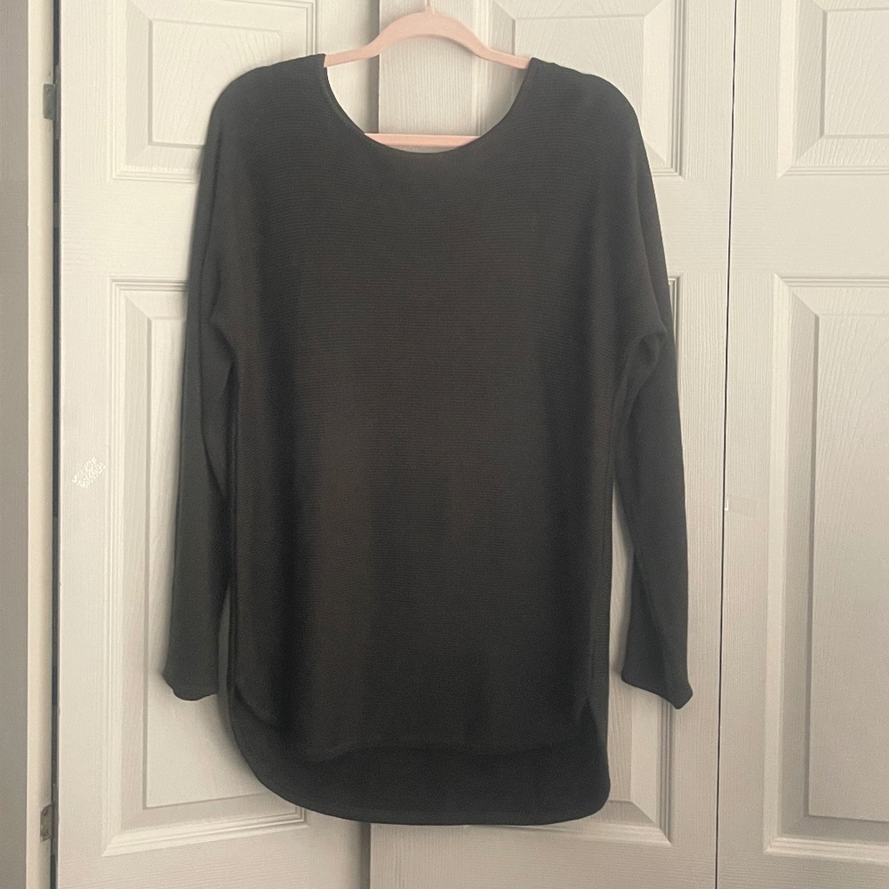 NWT Michael Kors women's green knit sweater size M zipper back.  #134